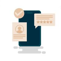 Mobile app review vector