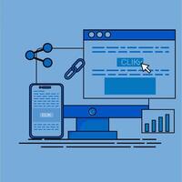 Clik on the web page vector