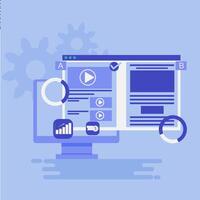Digital advertising performance analysis, AB testing concept in digital marketing. vector