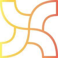 Abstract Gradient Symbol Depicting Intertwined Shapes in Warm Tones vector