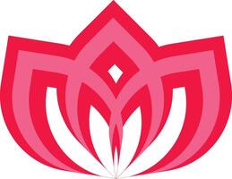 Abstract Red and Pink Lotus Symbol with Geometric Design vector