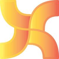 Abstract Yellow Cross-Like Symbol With Gradient Orange Design Elements vector