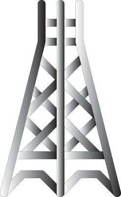 Minimalist illustration representing an industrial structure, emphasizing geometric lines and a sleek gray color scheme.