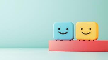 Two speech bubbles, against a vibrant background, clean and modern design. 16 photo