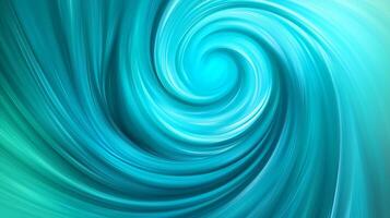 Abstract bright turquoise neon color background swirling towards the center. 1 photo