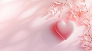 A Valentine's Day background with a pink heart and copy space for the text. 16 photo