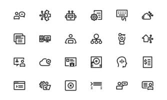 Customizable Coding and Programming Icons bundle up. Graphics for Development, Design Systems, and Tech Workflows vector