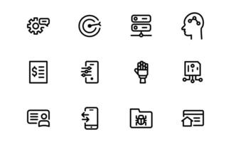 Customizable Coding and Programming Icons set pack up. Graphics for Development, Design Systems, and Tech Workflows vector