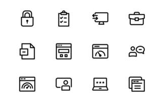Customizable Coding and Programming Icons set pack. Graphics for Development, Design Systems, and Tech Workflows vector