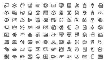 Customizable Coding and Programming Icons sets. Graphics for Development, Design Systems, and Tech Workflows vector