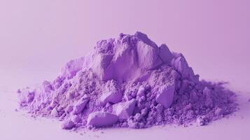 A purple powder explosion in the middle against a Light pastel purple background. 13 photo