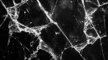Broken glass surface isolated on black background. 10 photo