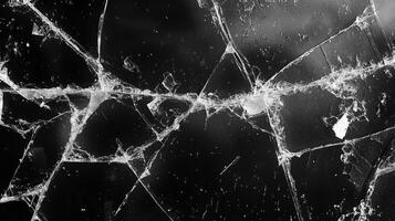 Broken glass surface isolated on black background. 11 photo