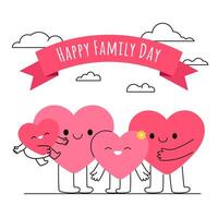 Happy Family Day greeting card vector