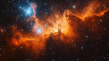 Star clusters and nebulae in dark space. 14 photo