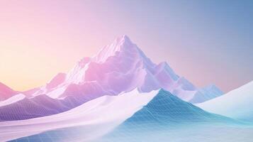 A pink tint, mountain look digitized with grid lines on a sunny day with blue skies. 14 photo