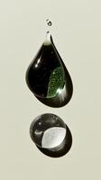 Different sizes and shapes of transparent droplets, symbolizing the diversity in beauty products. 2 photo