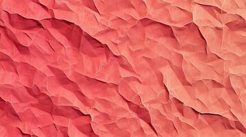 Abstract Crumpled Red Paper Texture Background with Intricate Wrinkles and Creases photo