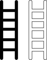 Ladder Flat And Outline Silhouette Icon Design vector