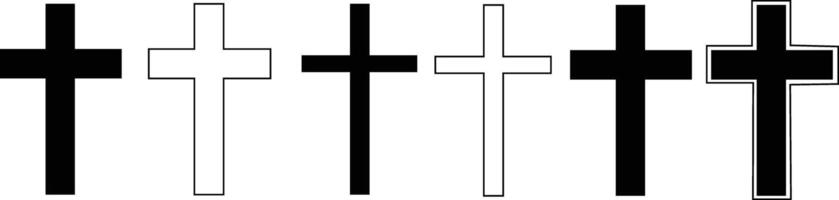 Cross Sign Flat And Outline Silhouette Icon Design On White Background vector