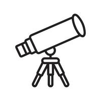 Simple Line Art of a Telescope on Tripod vector