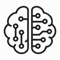 Artificial Intelligence A Brain with Integrated Circuitry vector