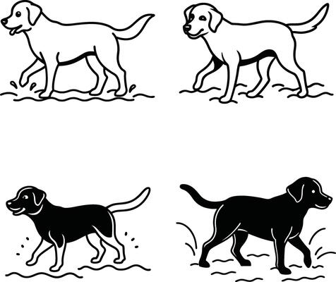 Animal coloring pages featuring line drawings