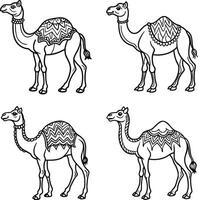 Easy animal line art sheets to print and color vector