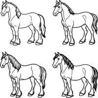 Fantasy animal line drawings to print and color vector