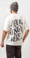 front white t shirt on a man with beanie, tshirt mockup man, tshirt mockup, oversize tshirt mockup psd