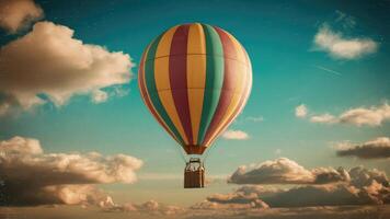 Whimsical Flight of Colorful Bubbles in the Sky photo