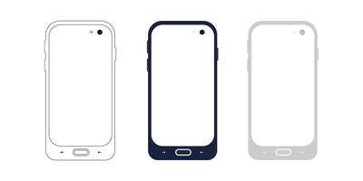Smartphone Mockups Outline, Dark, Light Device, Screen, App, Interface vector