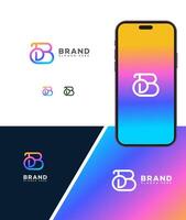 Modern Gradient B Logo Design for Mobile App Branding vector
