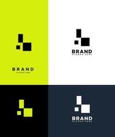Abstract Pixelated B Logo Design Brand Identity Variations vector