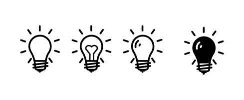 Lightbulb Icons Idea, Innovation, Inspiration, Solution, Design vector