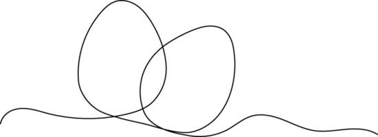 Continuous Line Art Two Eggs Easter Minimalist Simple Design vector