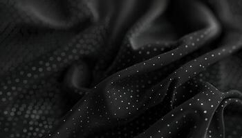 Black Fabric With White Polka Dots Draped photo
