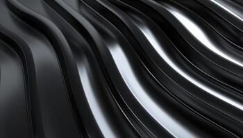Black Wavy Metallic Surface Design photo