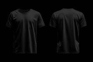 Black tshirt Front And Back View Display for mockup photo