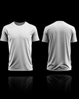 close up White tshirt Front And Back View Display mockup photo