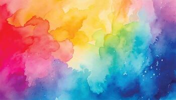 Watercolor rainbow background with a bright color vector