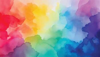 Watercolor rainbow background with a white background vector