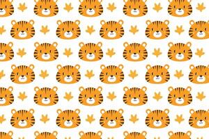 A simple pattern with tiger faces on it vector