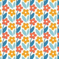 A colorful pattern with flowers on white background vector