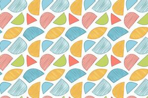 A colorful hand drawn pattern with shapes and lines vector