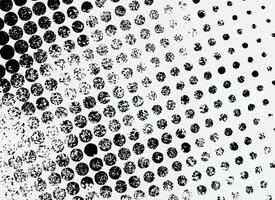 Monochrome abstract halftone pattern with grunge texture. Black dots and distressed effects on white. vector