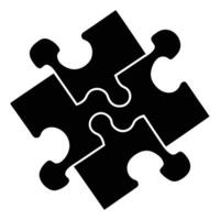 black puzzle piece, silhouette, minimalist design stark contrast vector