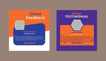 Client Testimonial Design in Bundle. Elegant Template Display for Promotional Campaign. vector