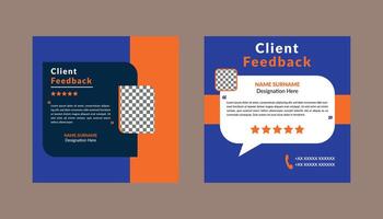 Client Testimonial Design in Bundle. Abstract Template Display for Promotional Campaign. vector