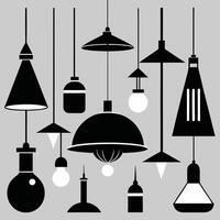 a set of different types of lamps and bulbs vector